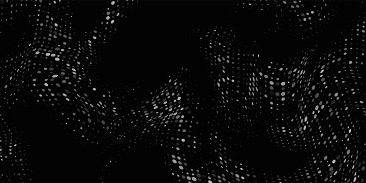 Dot white black wave technology texture background. Abstract big data digital concept. 3d rendering.