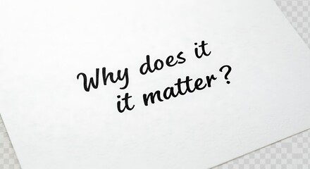A close-up shot of a white paper sheet, with a question in cursive text