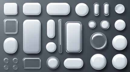 Modern ui elements featuring translucent glass and liquid aesthetics for sleek digital interfaces