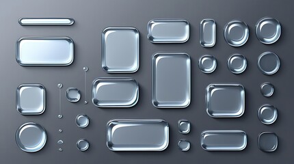 Transparent glass liquid ui elements with reflective surfaces and subtle shadows