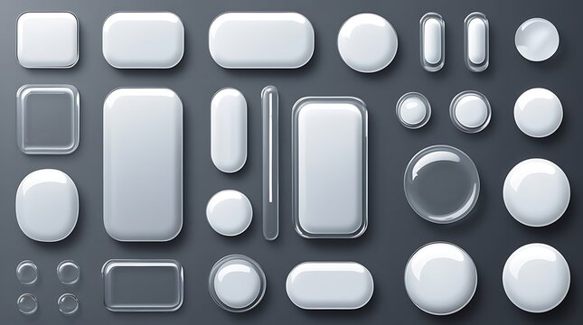 Modern ui elements featuring translucent glass and liquid aesthetics for sleek digital interfaces