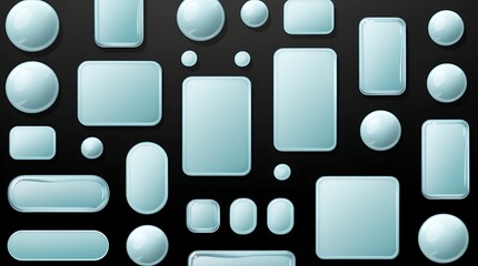 Modern ui elements with translucent glass and liquid effects for digital interfaces