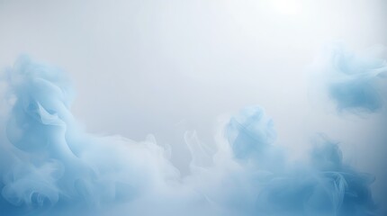 Abstract blue cloud smoke wisps gentle movement soft light ethereal atmosphere background