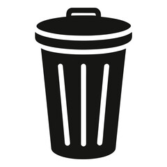 trash, bin, garbage, waste, can, dustbin, icon, vector, black, symbol, recycle, container, disposal, rubbish, clean, design, minimal, illustration, sanitation, environment, eco, management, junk, refu