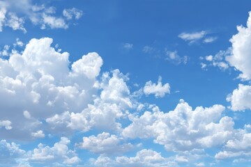 blue sky with cumulus clouds