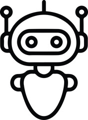 AI chatbot icon, simple outline vector illustration line art
