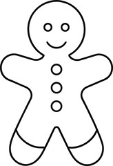 Gingerbread man outline simple black cookie
