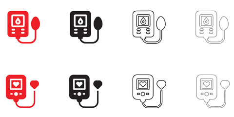 blood pressure monitor, blood pressure machine, medical device BP machine vector illustration 