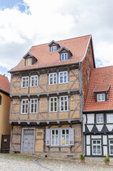 Die historische Altstadt von Quedlinburg im Harz, Deutschland