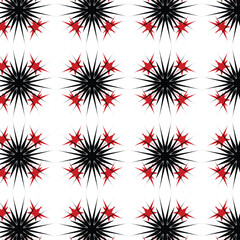 seamless pattern with red flowers
