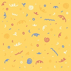 Confetti Pattern on Yellow Background