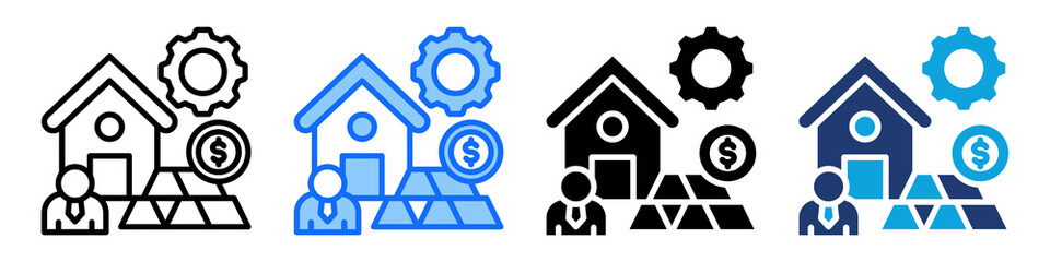Asset Icon Set Multi Style Vector Illustration