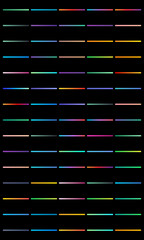 Vertical stripes of colorful abstract lines on a black background.