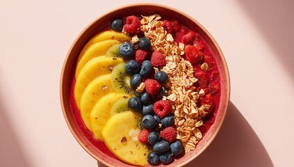 Fruity Radiance. A Composition of Colors, Textures, and Light in a Circular Format.