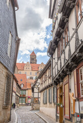 Die historische Altstadt von Quedlinburg im Harz, Deutschland