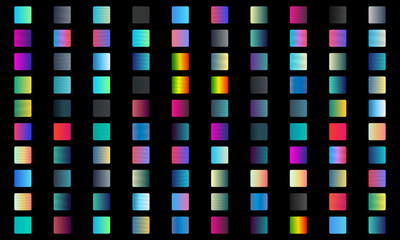 A vibrant background featuring a grid of colorful gradient squares on a black background.