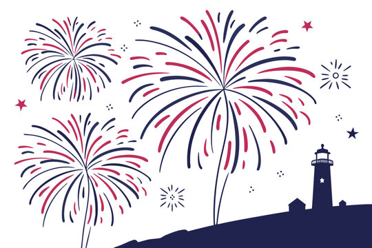 fireworks on the beach - Powered by Adobe