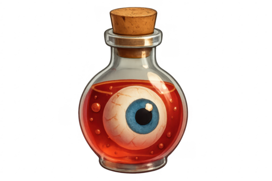 Eyeball in jar, spooky halloween potion ingredient