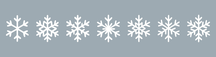 Snowflake set on isolated background.