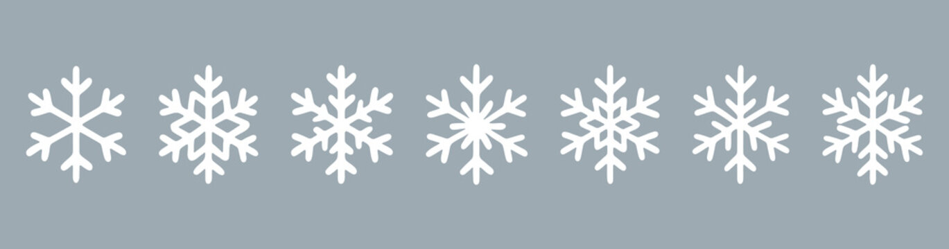 Snowflake set on isolated background.