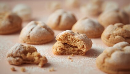 Sweet homemade biscuits with crumbly dough and sugar