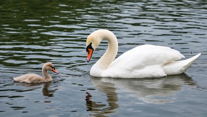 Fototapeta premium Serene Water Dance. A Study in White and Gray. Reflections in a Textured World.