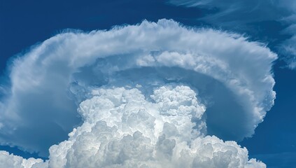Naklejka premium Detailed view of cumulus cloud mass forming a cyclone in the atmosphere
