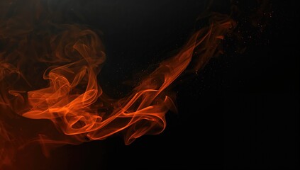 Orange smoke swirling against a dark backdrop