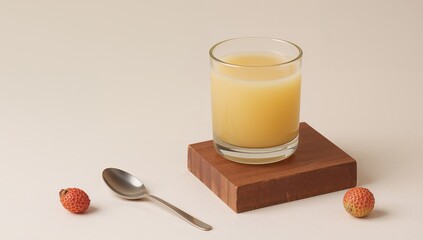 Still Life with Juice, Spoon, and Tropical Fruit, Presenting Textural Contrast.