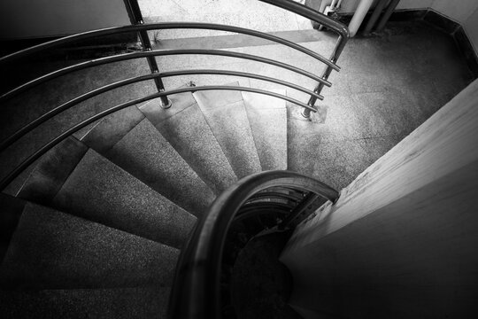 Top view of spiral staircase