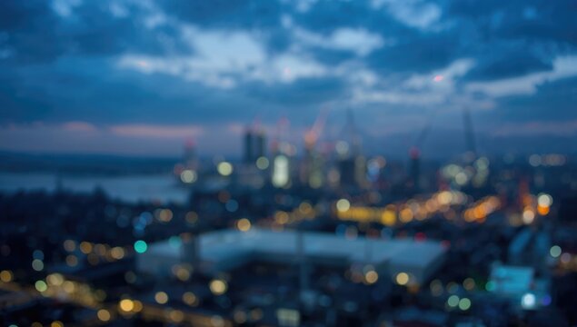 Abstract industrial site with bokeh effect and blurred creative background