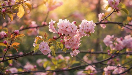 Branches Adorned with Pink Blossoms