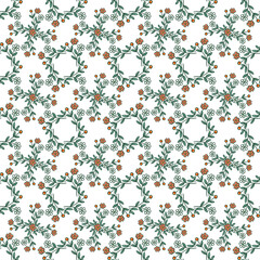 Small white and orange flowers, floral pattern, interlaced flowers, beautiful nature flowers