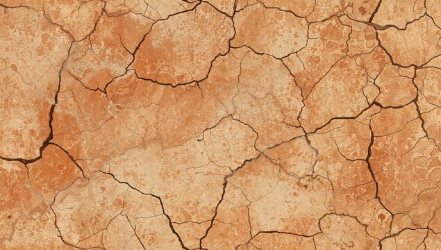 Continuous Texture of Fractured Soil in Hot, Arid Desert Colors