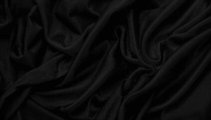Obraz premium Luxurious dark satin textile with silky smooth waves and abstract blurred patterns