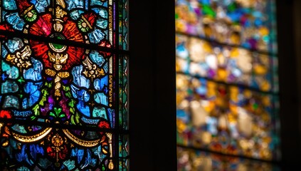 Window made of multi-colored glass