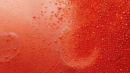 Close-up of red fish roe forming an abstract pattern
