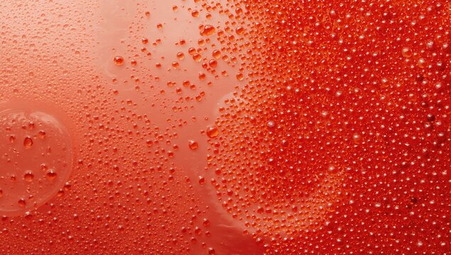 Close-up of red fish roe forming an abstract pattern