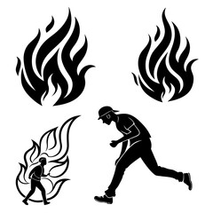 vector illustration of a fiery horse