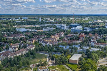 Obraz premium Die Metropolregion Nürnberg im Luftbild, Blick auf Nürnberg-Süd im Stadtteil Langwasser