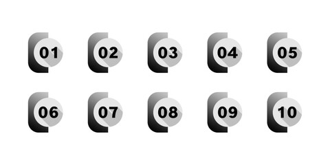 Naklejka premium Vector Numbers from 1 to 10. Collection of number icons. Vector illustration 