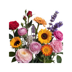 Obraz premium Assorted flowers with black background