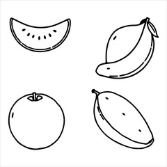 Fototapeta premium Healthy Food and Fresh Produce Illustrated in Vector Style, This Vibrant Organic Fruits Illustration Vector is Perfect for Digital Clean Eating Promotions in Flat Design.