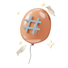 A balloon with a hashtag symbol, suitable for social media campaigns and digital marketing visuals.