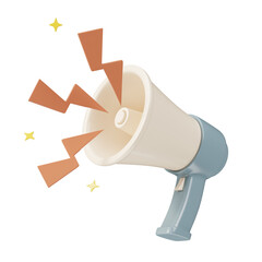 Illustration of a megaphone emitting sound waves, ideal for marketing, advertising, and communication campaigns.