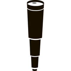 Silhouette Of A Vintage Brass Telescope On A Transparent Background Representing Exploration And Discovery
