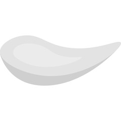 Simple abstract shape with a smooth curved surface in light gray color and minimalist design isolated on a transparent background ideal for graphic design elements