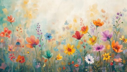 Obraz premium Vibrant floral backdrop