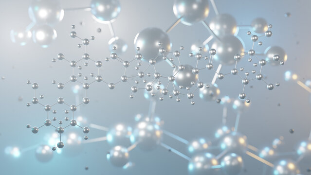 stevioside molecular structure, 3d model molecule, glycoside structural chemical formula view from a microscope