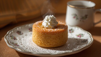 Delicious dessert crafted from flour, eggs, sugar, and butter.